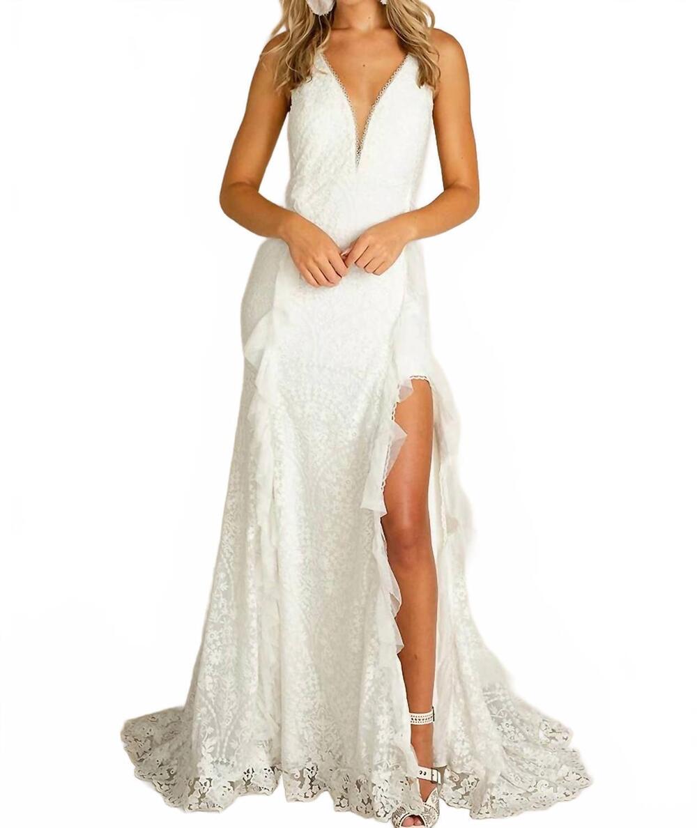 NEW JOYFOLIE venetia bridal gown in white
